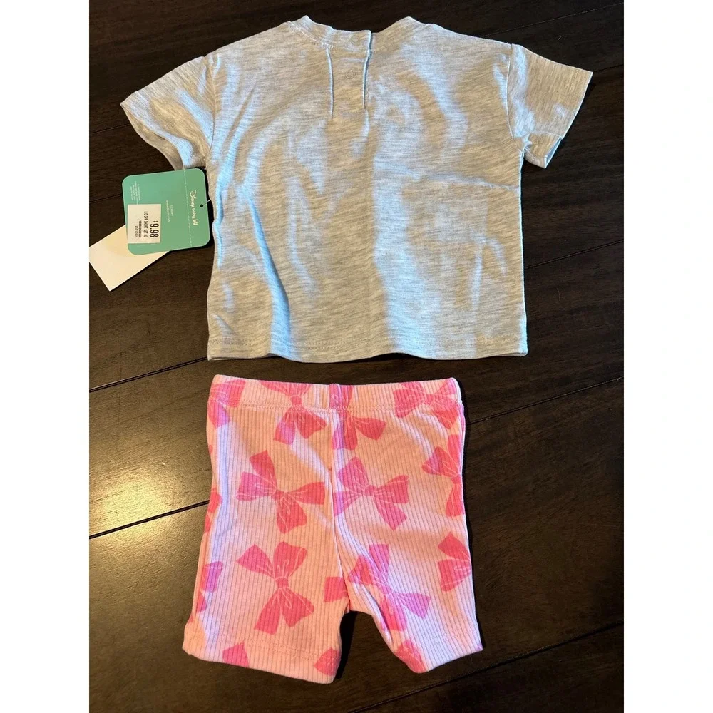 Disney Baby Marie Aristocats Grey Pink Bonjour Shirt Shorts Set 0-3M SP2648259DC